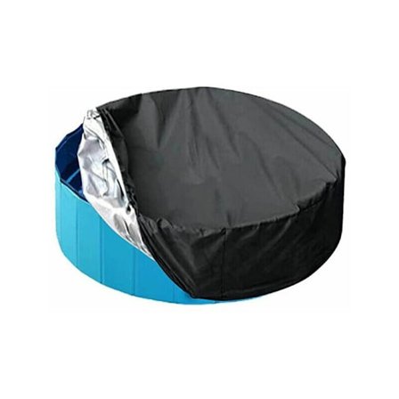 Rörformat poolskydd, vattentätt runt poolskydd, dammtätt, lämpligt för 82 30 cm runt/rektangulärt uppblåsbart pool, svart
