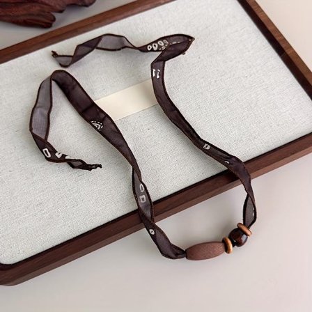 Stoffperlekjede Skjerf - Justerbart kragebeinkjede for kvinner, omslagsarmbånd, unikt motesmykketilbehør