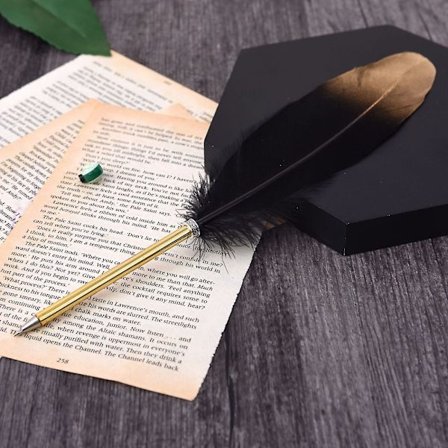 Gull Spray Feather Kulepenn Feather Pen SORT