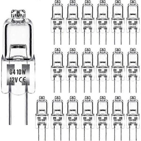 【PP】G4 halogenlampor 10W 12V - Varmvit - 20-pack 10W