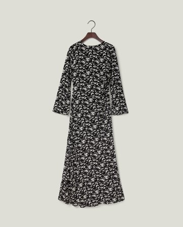 Lexington Bedrucktes Maxikleid, Schwarz-Weiß-Print