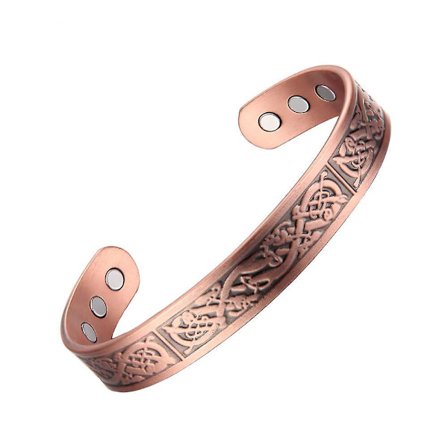 Armbånd i rent kobber til kvinder og mænd keltisk med magneter smykker 6,5'rødt kobber