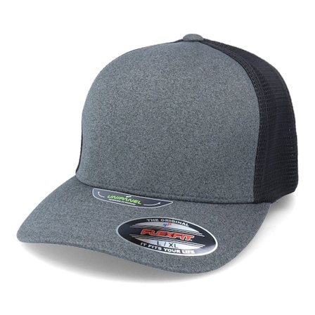 Flexfit - Unipanel Dark Grey/Black Trucker Flexfit Flexfit Grey Cap - @ Hatstore