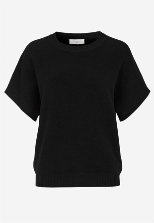 Freequent - Finstrikket, kortermet genser i svart for damer i størrelse XXL (46) - Cellbes