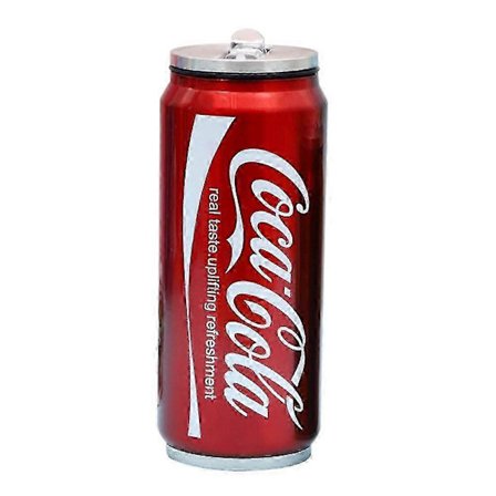 Kaesi 350ml 500ml Isolerad Rostfri Stål Utomhus Bil Cola Burk Flaska med Sugrör (Röd, 500ML)