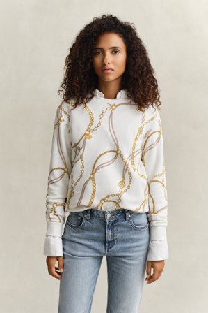 GANT Damen Chain Sweatshirt (XXL) Weiß