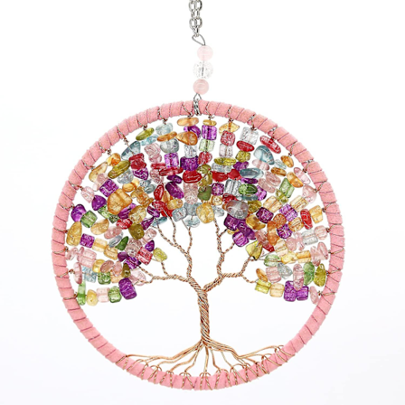 Chakra Steiner Livets Tre Edelstener Hengende Ornament Healing Krystall Feng Shui Meditasjon Spirituell Vegg Vindu Hjem Dekor