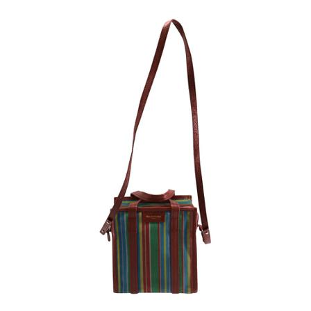 Balenciaga Vintage Balenciaga XS Mesh Striped Shopper Tote in Multicolor Nylon röd, Dam Vintage Väskor, Dam, Storlek: ONE SIZE
