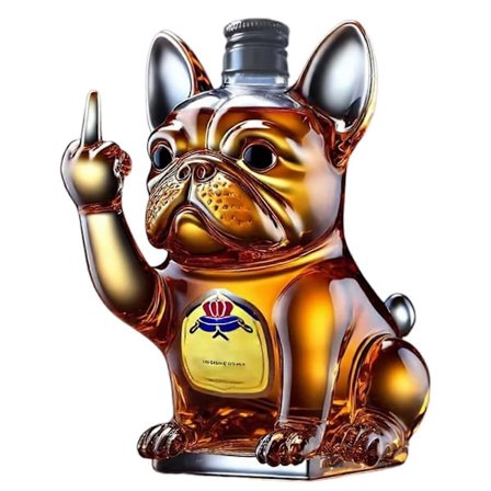 Rolig Whiskeykaraff i Form av en Fransk Bulldog - Unik Spritdispenser för Hemmabar & Vinälskare