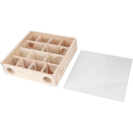 Træ Hamster Labyrint Legetøj Interaktivt Lille Kæledyrslegetøj til Hamstere og Små Dyr