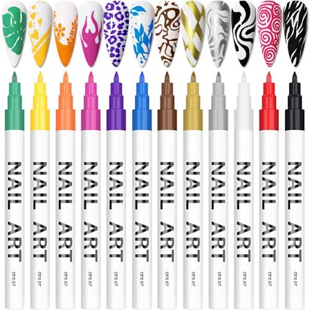 1Set Nail Art Ritning Penna Graffiti Nail Akryl Penna Vattentät - on stock