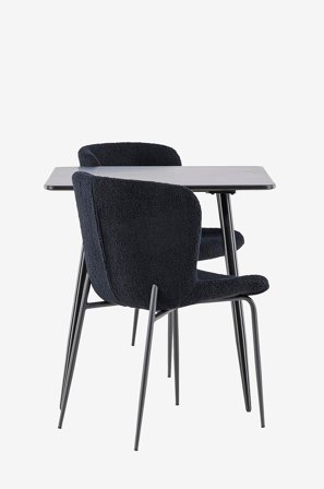 Venture Home - Polar-spisebord med Modesto-spisebordsstol - Sort - Spisegrupper - Fra Homeroom
