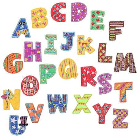 26 st Bokstavsmärken Stryk På Bokstavsmärken Gör-Det-Själv Stryk På Bokstäver Kläder Stryk På Märken För Gör-Det-Själv