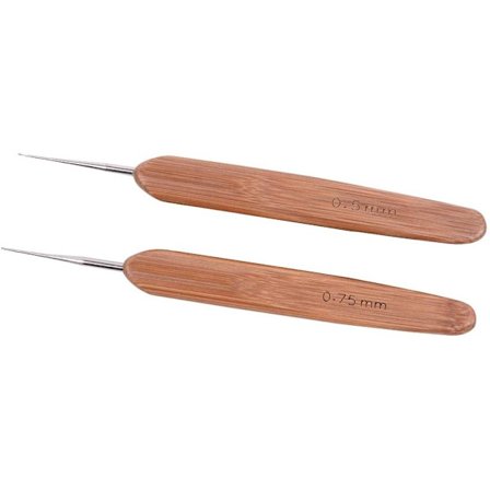 2 stk/sett Dreadlock Heklenål for Hår Dreadlock Nålverktøy for Håndverk Dreadlocks Heklenåler (1 Heklenål 0,5 mm + 1 Heklenål 0,75 mm)