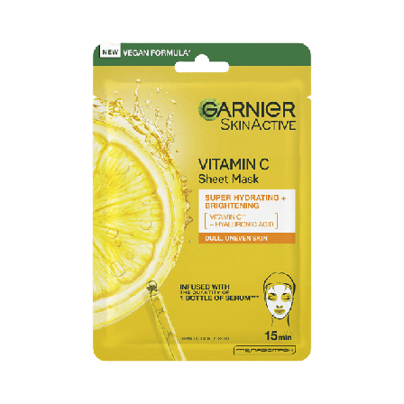Garnier SkinActive Vitamin C Sheet Mask Ansiktsmask & peeling Dam 28 gr
