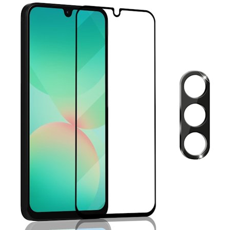 1-Pack Samsung A26 Näytönsuoja & 1-Pack linssinsuoja - Karkaistu Lasi 9H - Super laatu 3D