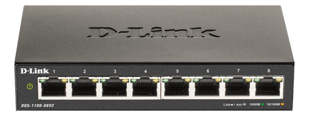 D-LINK DGS 1100-08V2 - switch - 8 porter - smart