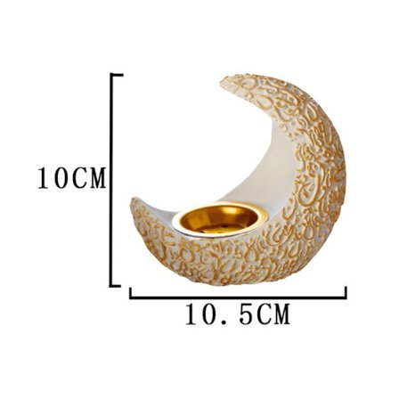 Mellanöstern Arabisk fasta Månen Crescent Resin Rökelsebrännare Aromaterapi Spis Vintage skrivbordsprydnad Heminredning