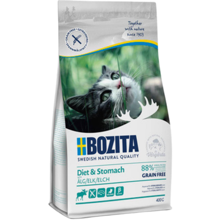 Bozita Katt - Diet & Stomach Kornfri elg 400g - Katt - Kattefôr & kattemat - Tørrfôr for katt - ZOO.no
