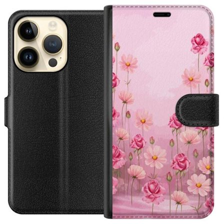 Kompatibel Tegnebogsetui til Apple iPhone 14 Pro Petal Reverie Soft Blush