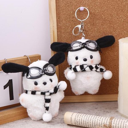 Pochacco plyschhänge Cartoon halsduk valp docka nyckelring bil Ke