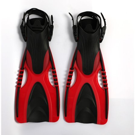 Letvægts lange finner dykkerfinner svømning dykkerudstyr voksen justerbar siamesisk kraft lange andefinner (rød)41-44