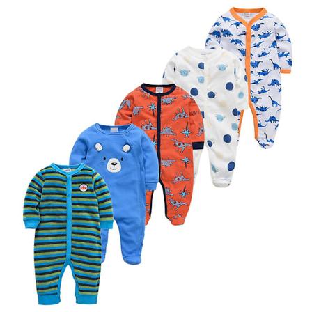 Baby Pyjamas til Piger og Drenge Jumpsuit 126 % Bomuld Åndbar Blød Jumpsuit Mørkegrå 6-9M Dark Grey