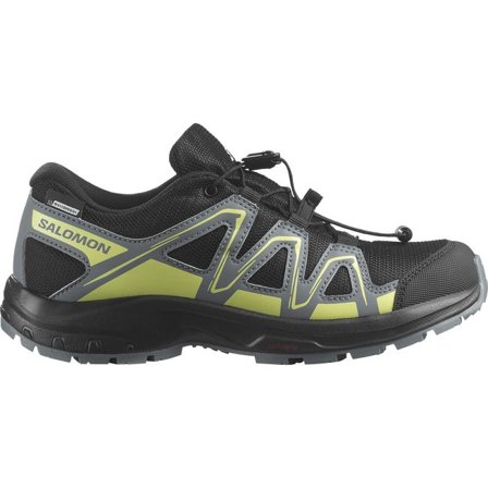 Salomon - Nuoret - Lasten kengät Piccolo Waterproof - Black / Trooper / Sunny Lime