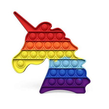 Stress Reliever Silikon Bubble Popper Mjuka Squeeze Toys - Unicorn Rainbow