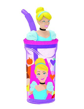 Disney Princess 3D Figurine Tumbler Bottle Home Meal Time Pink Princesses