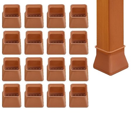 16-pack Stolsbenskydd för Golv, Möbelskydd i Silikon, Möbelfötter, Stolsbenshattar