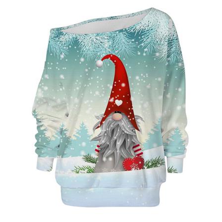 Tröja För Jultomte Med Print Off Shoulder För Damer