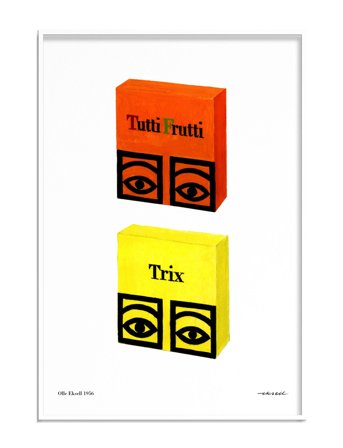 Olle Eksell Ögon - 1956 - Tutti Frutti And Trix - Multi/patterned - 50X70CM
