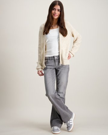 Gina Tricot Young Embroidery flare jeans Grijs Jeans Meisjes - Kids Brand Store