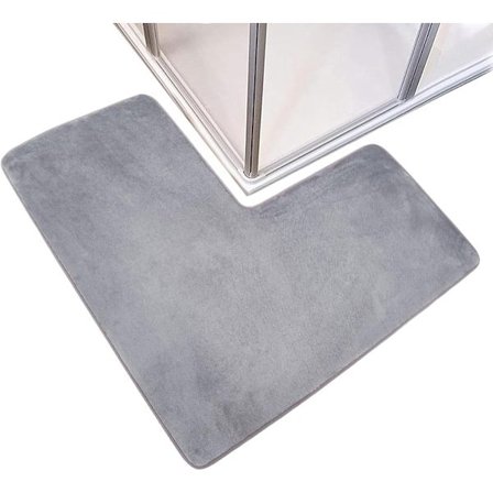 L-formet badematte - Dusjmatte - Badematte - Gulvmatte - Sklisikker matte - Hjørnebadematte