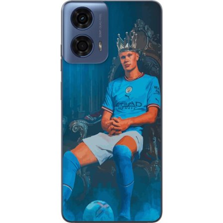 Kompatibel Mobilcover til Motorola Moto G04 Manchester City Erling Haaland angriber Norge fodbold fremad Premier League målscorer konge kunst