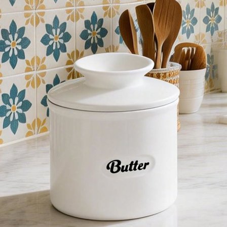 Keraaminen voikello, keraaminen voivati, ranskalainen voivati, valkoinen voikello, ranskalainen voi tuoreuden säilyttämiseen, rautainen voi.