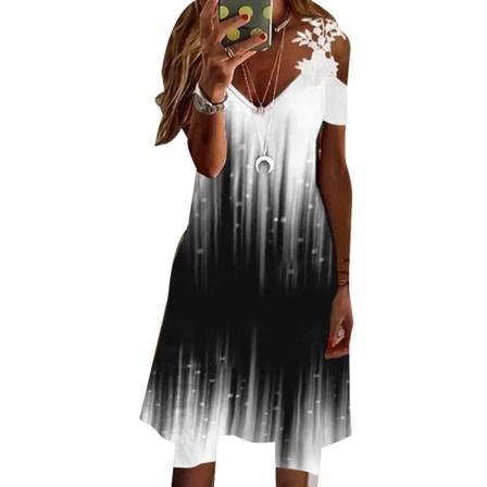 Kvinnor Sommar Elegant Sexig Off Shoulder Festklänning Casual Flora