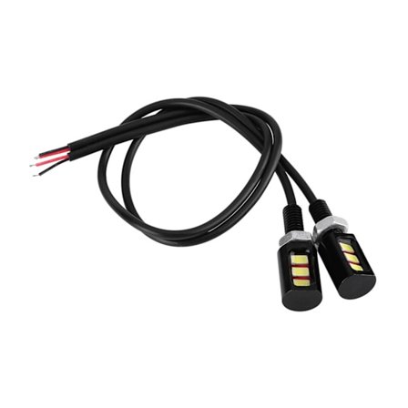 2x 12V Universal Bil Motorcykel Nummerplade Skrue Bolt Lys Lampe Hvid LED