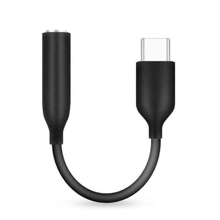 USB C - 3,5 mm:n liitin Aux-sovitin Type-C 3.5 Digitaalinen DAC-äänikaapelisovitin Kuuloketarvikkeet Musta