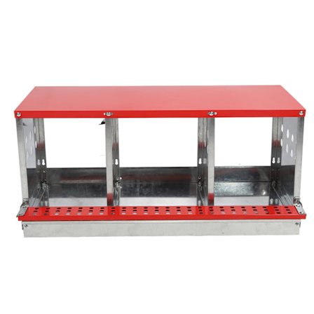 Hønseredekasse med 3 rum, godt ventileret, robust høneæglægningskasse til ægindsamling