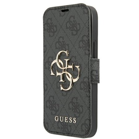 Guess iPhone 13 Pro Max Plånboksfodral Big Metal Logo - Grått