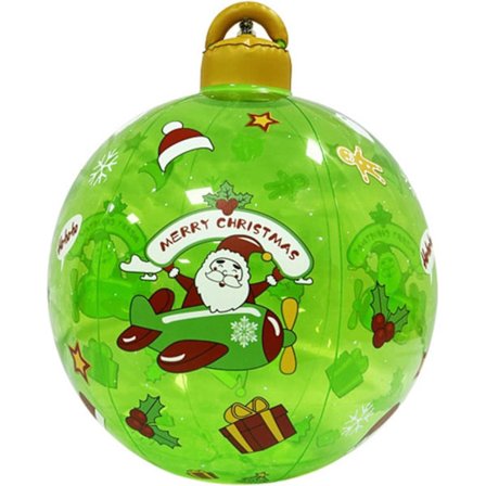 Gröna julgranskulor lyser upp - Uppblåsbar inomhus- och utomhusjul