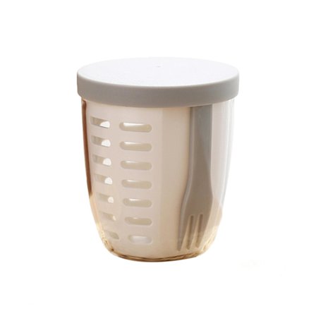 Bærbar fruktkopp med dreneringsrom, lekkasjesikker salat på farten, stor kapasitet fruktkopp