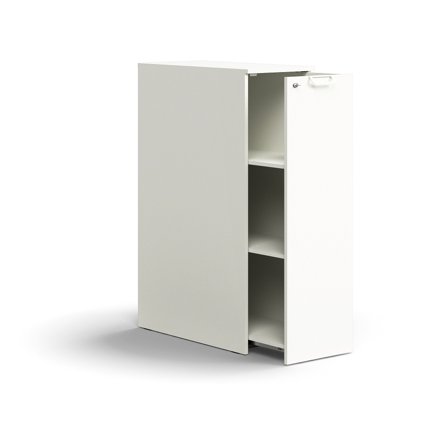 Seitenschrank QBUS rechts, abschließbar, 1250x400x800 mm, weiß