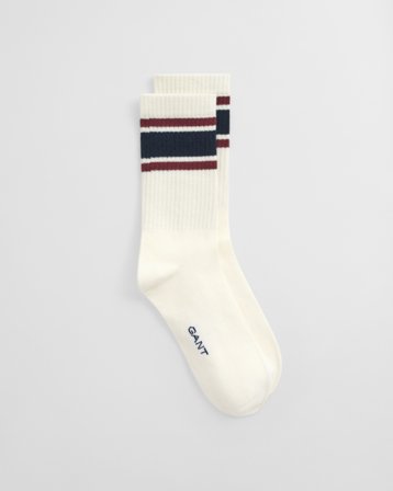 GANT Teenager Collegiate Socken mit Streifen (40-42) Weiß