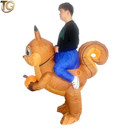 Søt Oppblåsbar Capybara-kostyme for barn – Morsomt Halloween-antrekk med dyrerytter *ekorn* for barn