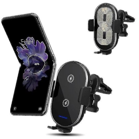 Dubbla Spolar Trådlös Billaddare Hållare Kompatibel Med Samsung Z Flip 3, Qi 15W Snabbladdning