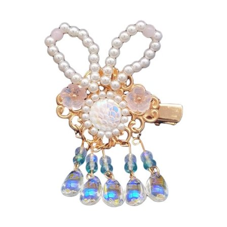 Gammeldags Stil Kaninform Hårnål Pearl Hårklämma Super Fairy Tofshår