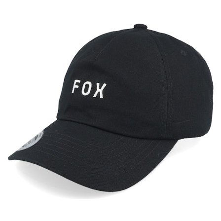Fox - Preto unconstructed Boné - Wordmark Hat Black/White Dad Cap @ Hatstore